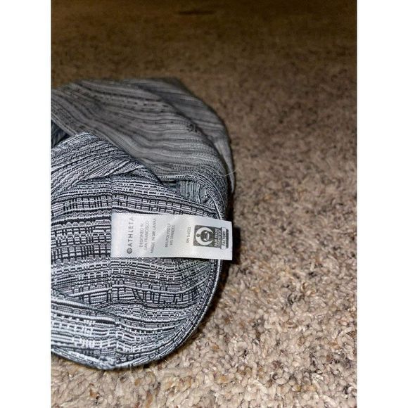 Athleta Exercise Brand Gray & White Striped Leggings Yoga Tights women’s Medium - Picture 9 of 12